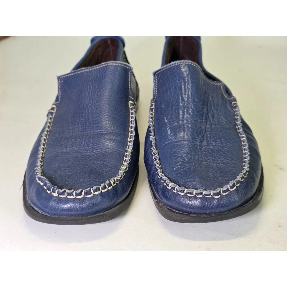 Tsonga Men's Loafers‎ Size 10 Blue Leather Slip On Driving Boat Classic Shoes